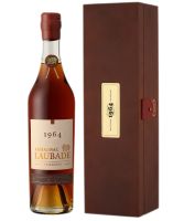 Chateau de Laubade Bas Armagnac Vintage 1964 luxury French spirit bottle and Collection wooden presentation case image.