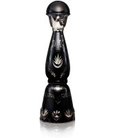 Clase Azul Ultra-Extra Anejo luxury Tequila presentation black, Talavera-style decanter image.
