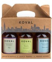 Koval Single Barrel Rye, Bourbon & Four Grain Sample Size Gift Pack 3x 20cl