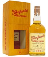Glenfarclas The Family Casks 1984 30yr 4th Fill Hogshead Cask 6029 limited edition Speyside single malt Scotch whisky bottle and wooden presentation case image.