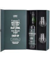 Laphroaig Lore Gift Pack with Two Glasses Islay Single Malt Scotch Whisky 70cl
