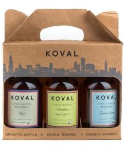 Koval Single Barrel Rye, Bourbon & Four Grain Sample Size Gift Pack